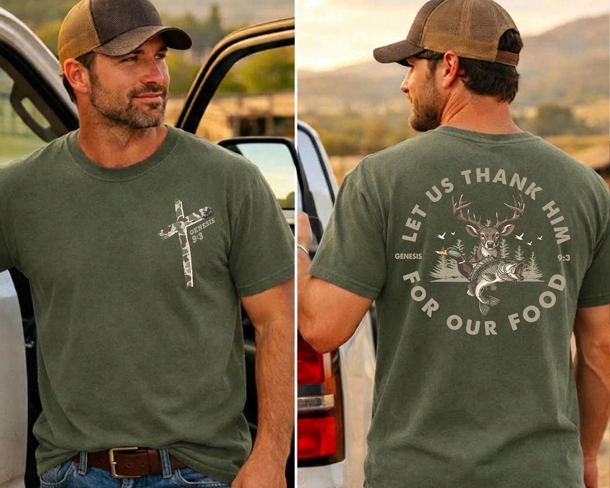 Christian Hunting Comfort Colors® Shirt, Bible Verse Hunting Tee, Hunting Season Dad Gift