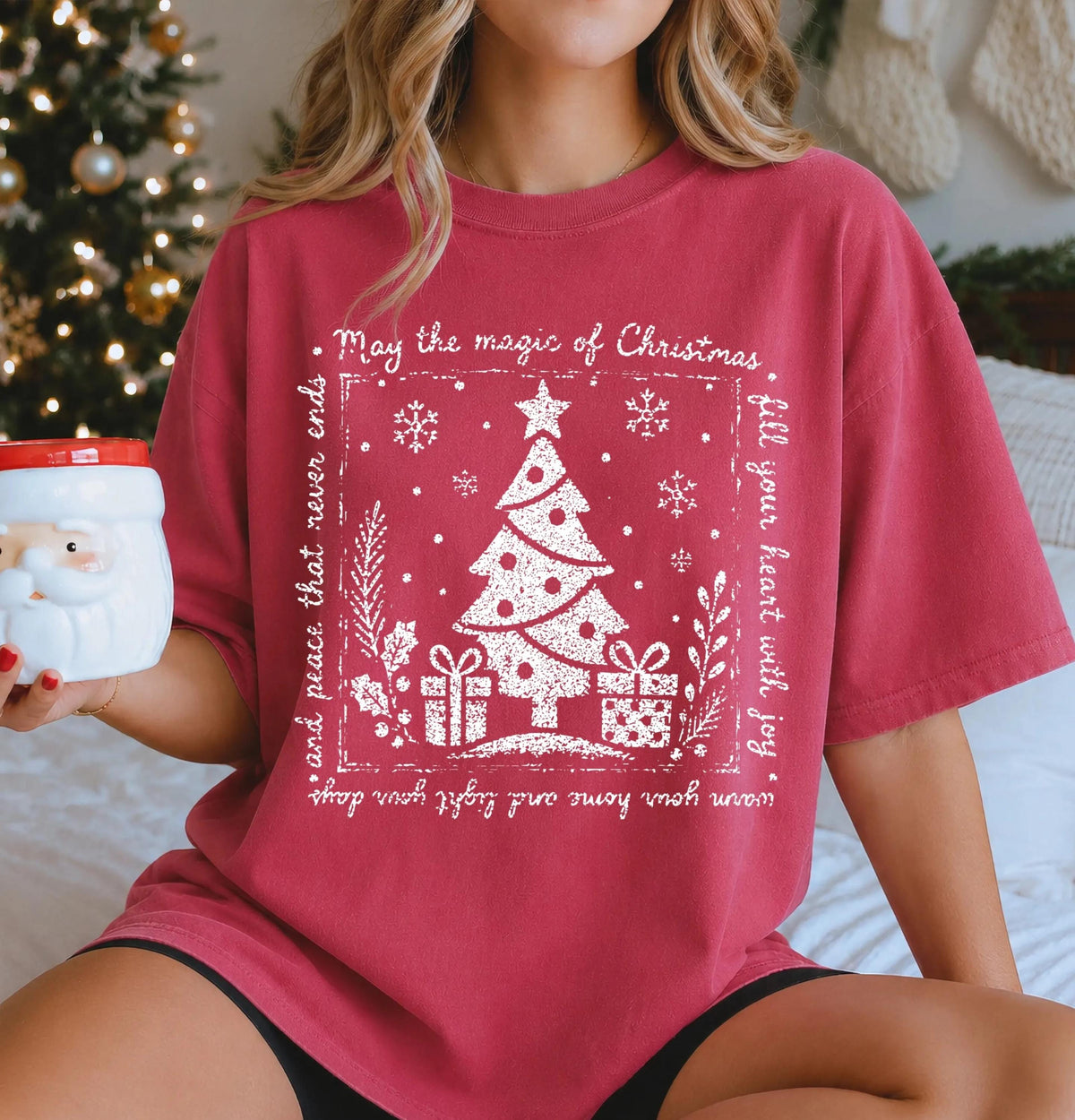 May the Magic Be with You Comfort Colors® Shirt, Merry Christmas Women Tee, Holiday Long Sleeve Gift