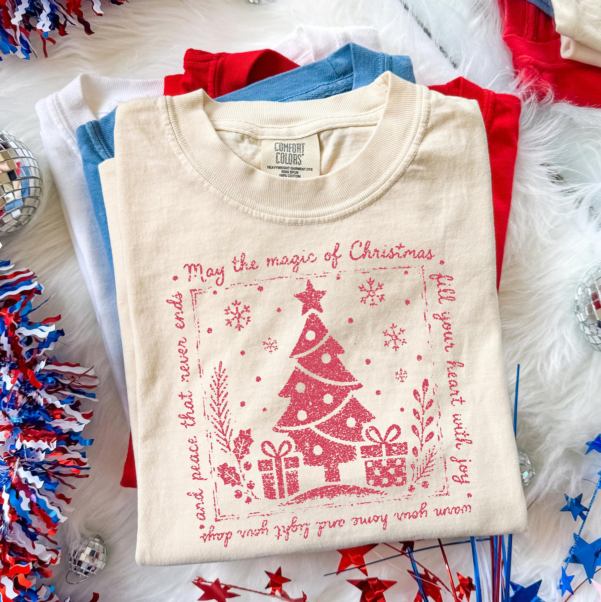 May the Magic Be with You Comfort Colors® Shirt, Merry Christmas Women Tee, Holiday Long Sleeve Gift