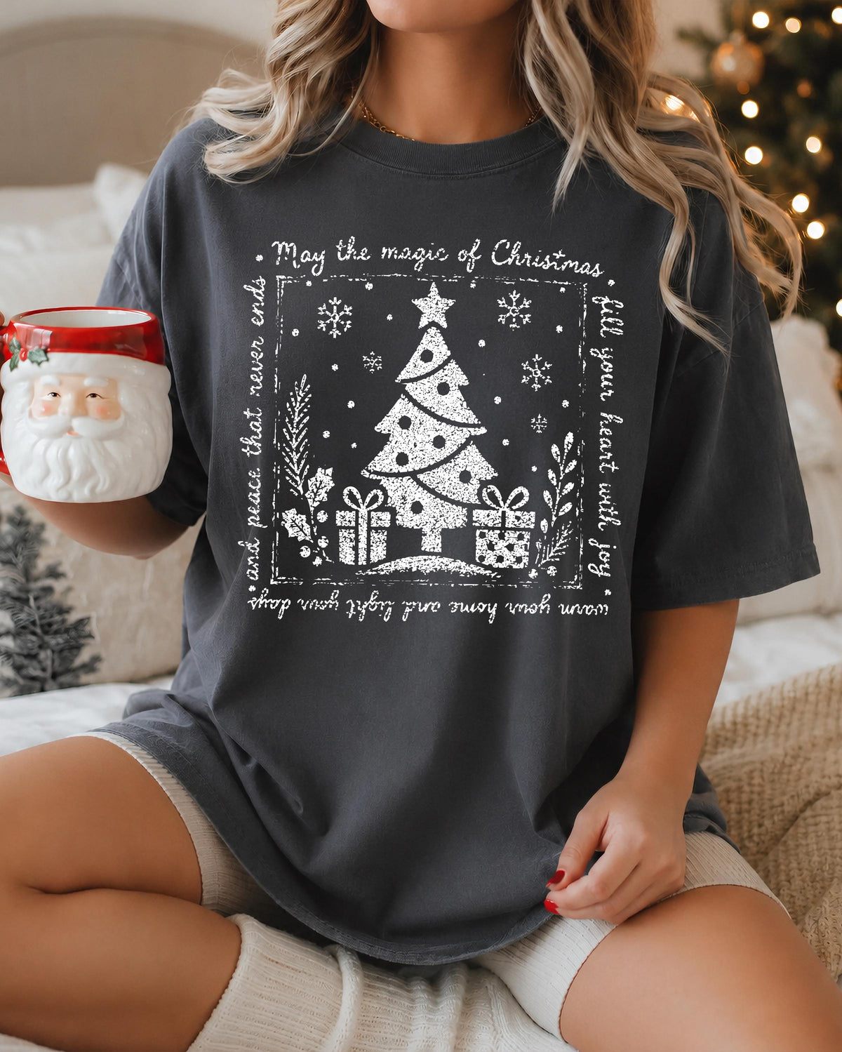 May the Magic Be with You Comfort Colors® Shirt, Merry Christmas Women Tee, Holiday Long Sleeve Gift