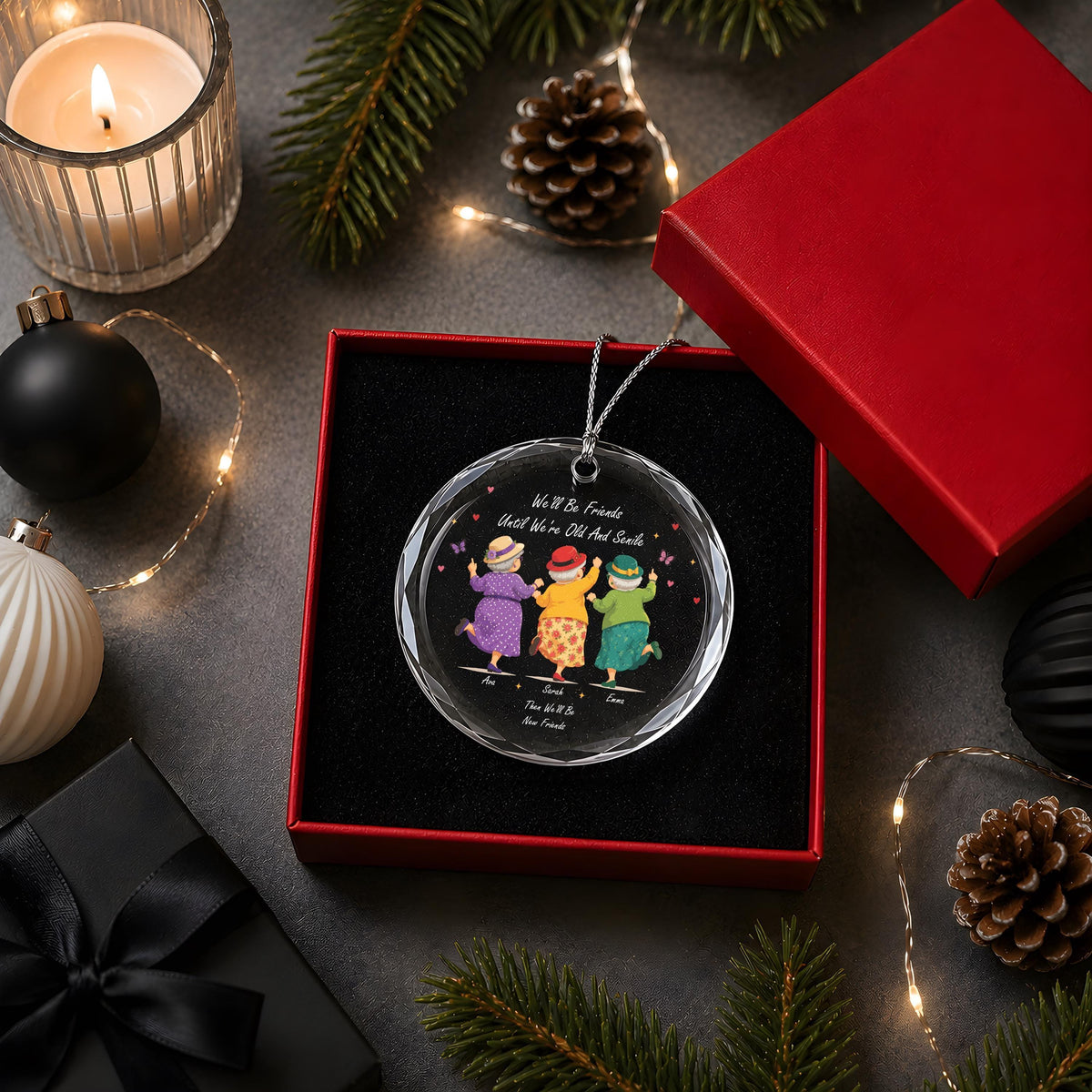 Personalized Best Friends Christmas Ornament 2026, Funny Old Ladies Friends Keepsake
