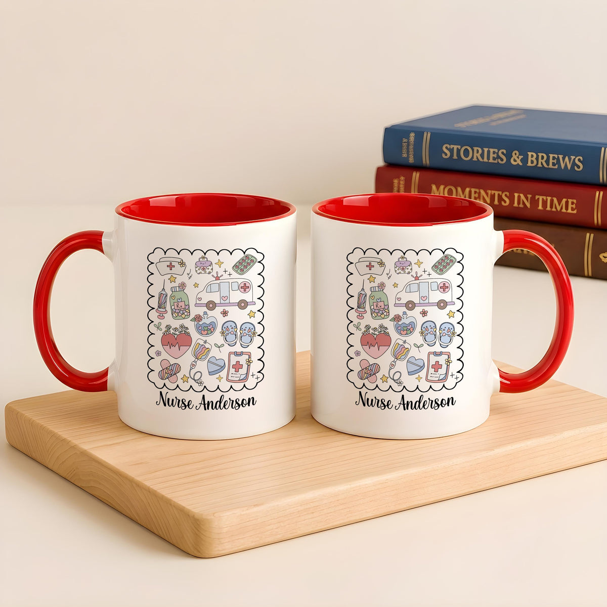 Personalized Nurse Mug, Custom Medical Doodle Coffee Cup, RN Graduation Gift