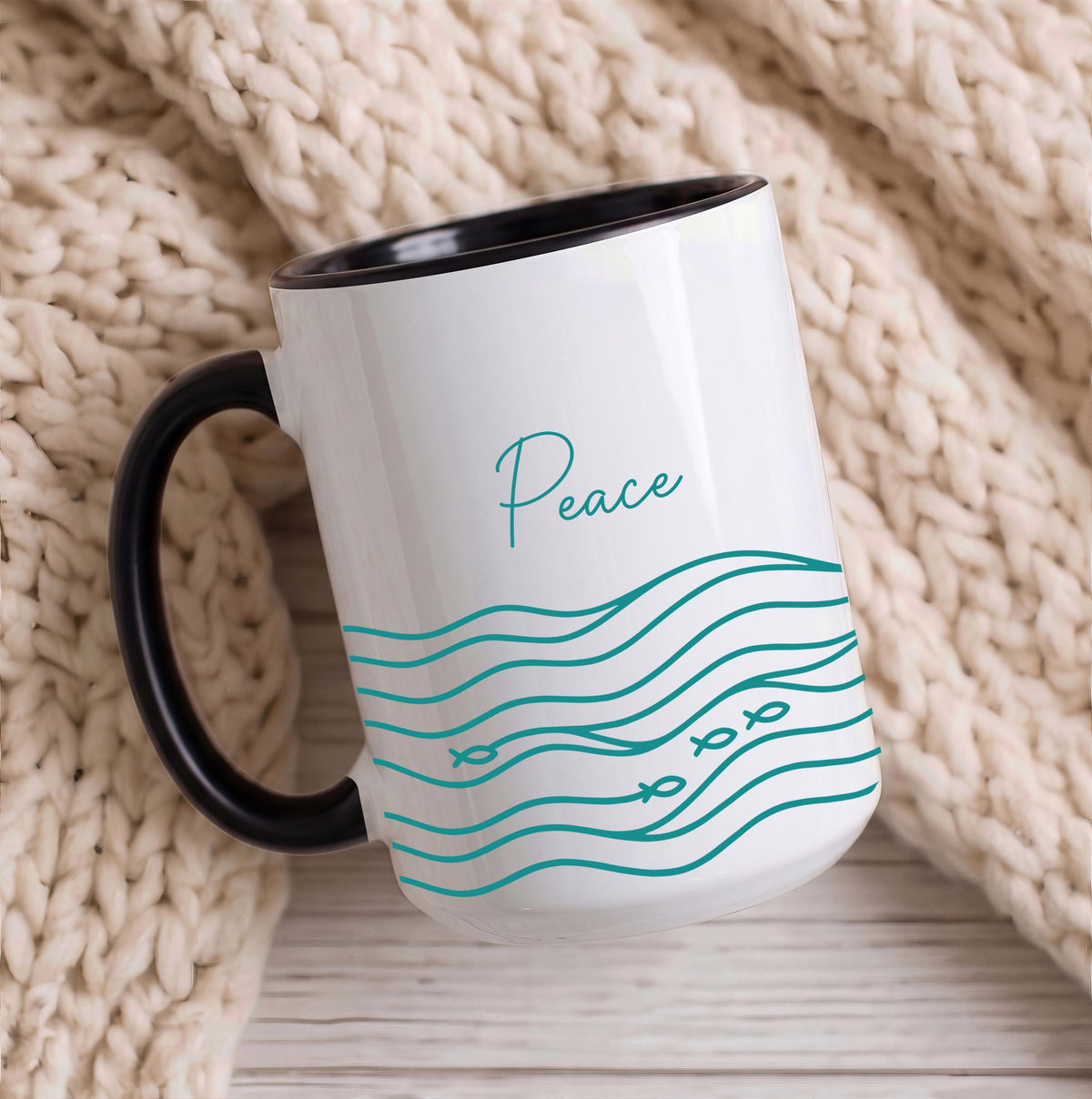 Nautical Peace Be Still Ceramic Mug, Sailboat Design, Christian Gift (11oz/15oz)