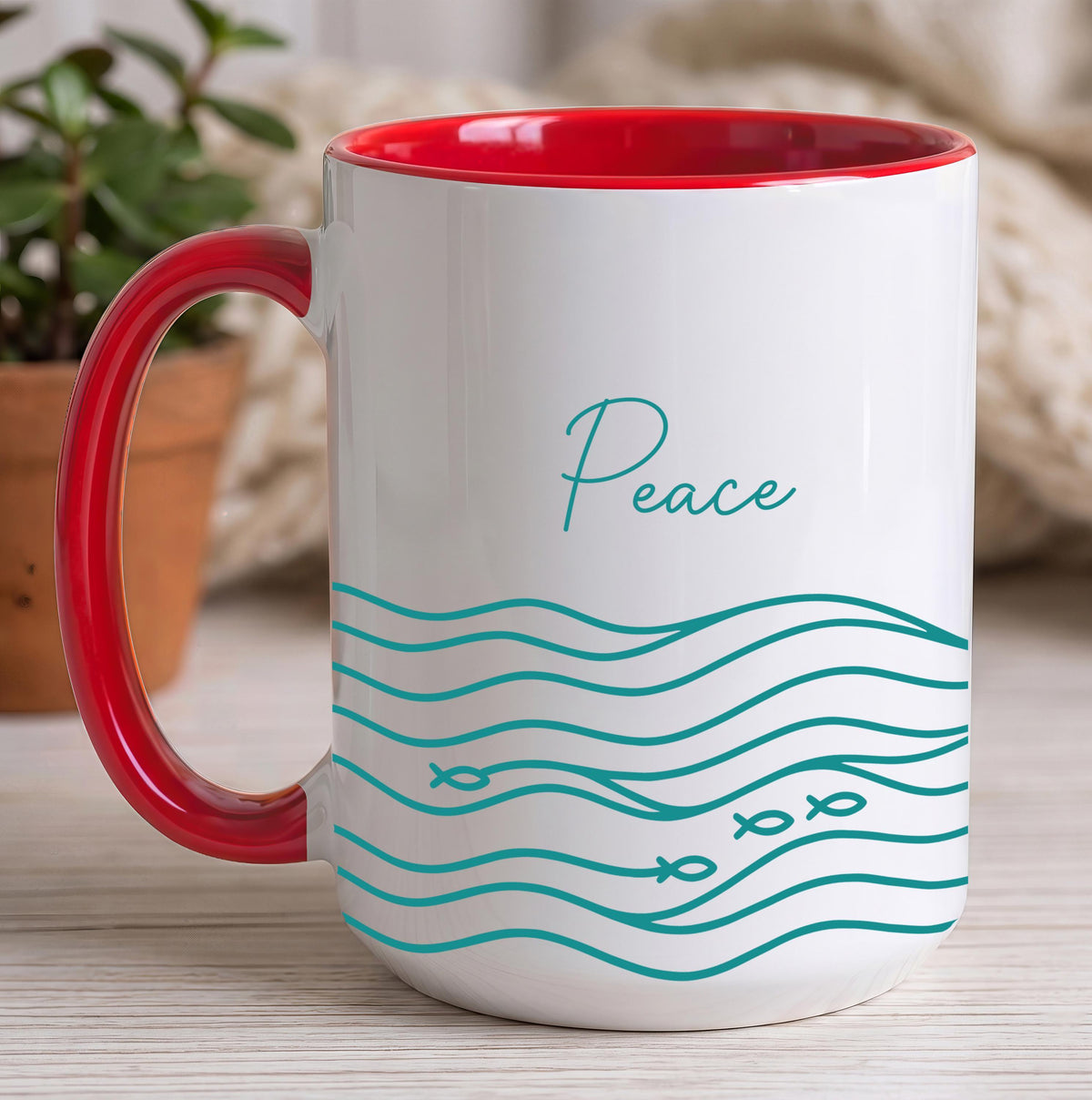Nautical Peace Be Still Ceramic Mug, Sailboat Design, Christian Gift (11oz/15oz)