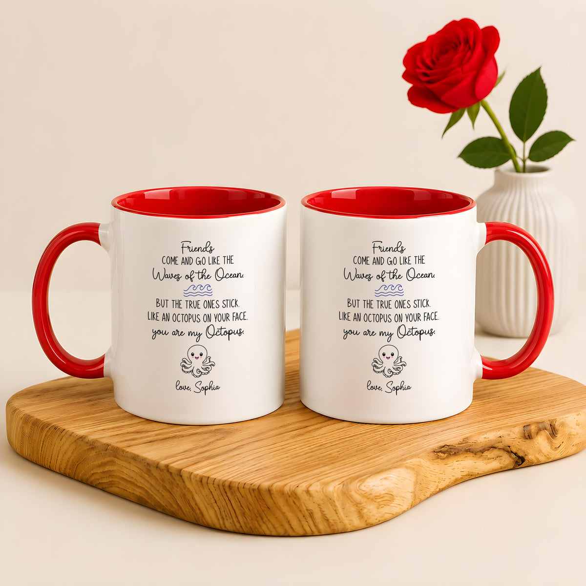 Custom Name Best Friend Coffee Mug, You Are My Octopus Quote Ceramic Cup