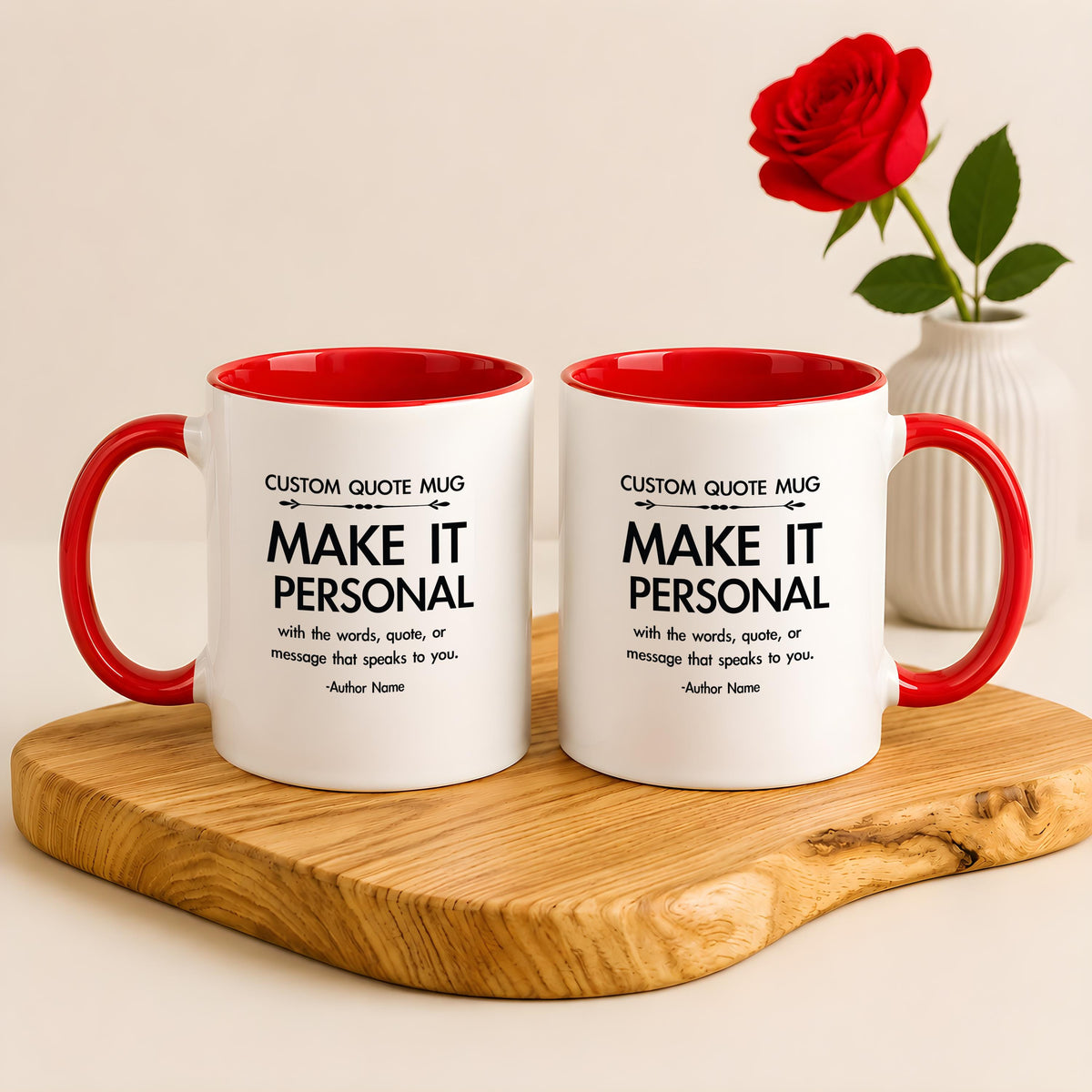 Custom Text Two Tone Coffee Mug, Make Your Own Quote Ceramic Cup