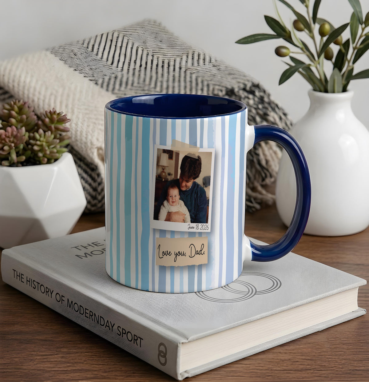 Custom Photo Mug, Personalized Picture Coffee Cup, Custom Polaroid Style Frame Mug