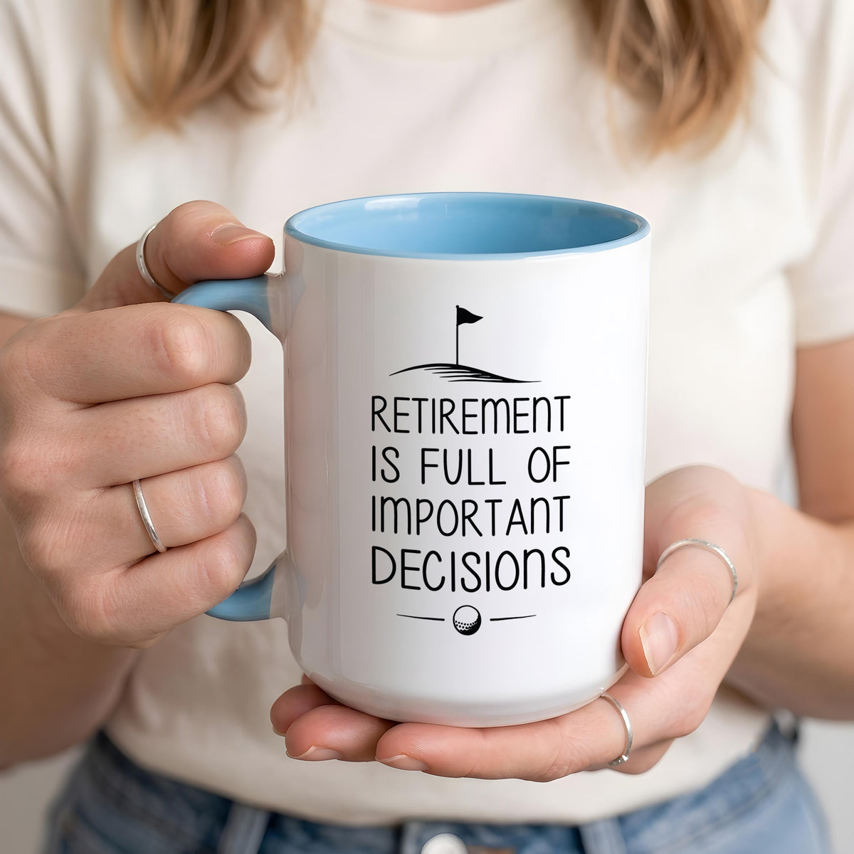 Personalized Golf Retirement Mug, Custom Name Golfing Coffee Cup, Retired Coworker Gift