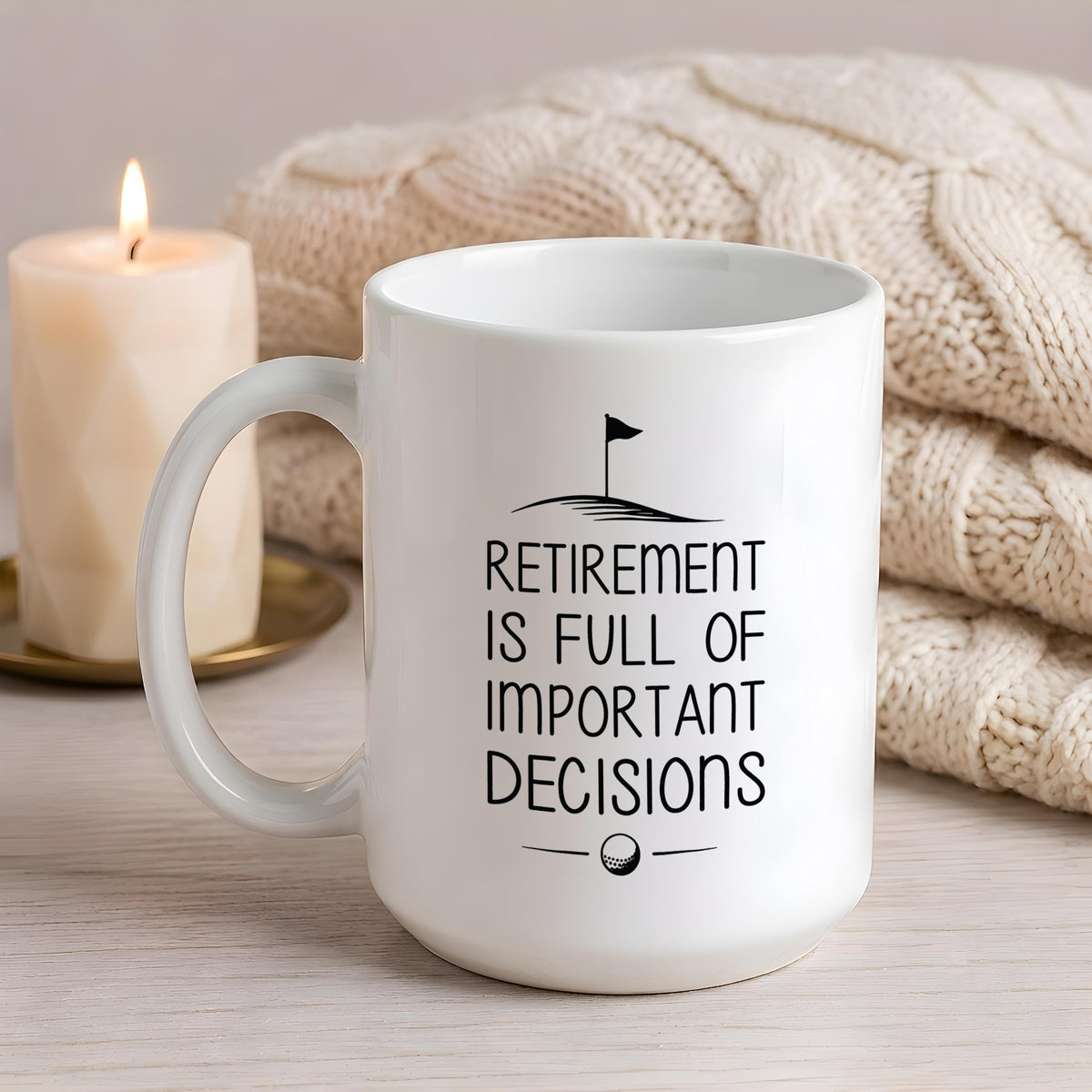 Personalized Golf Retirement Mug, Custom Name Golfing Coffee Cup, Retired Coworker Gift