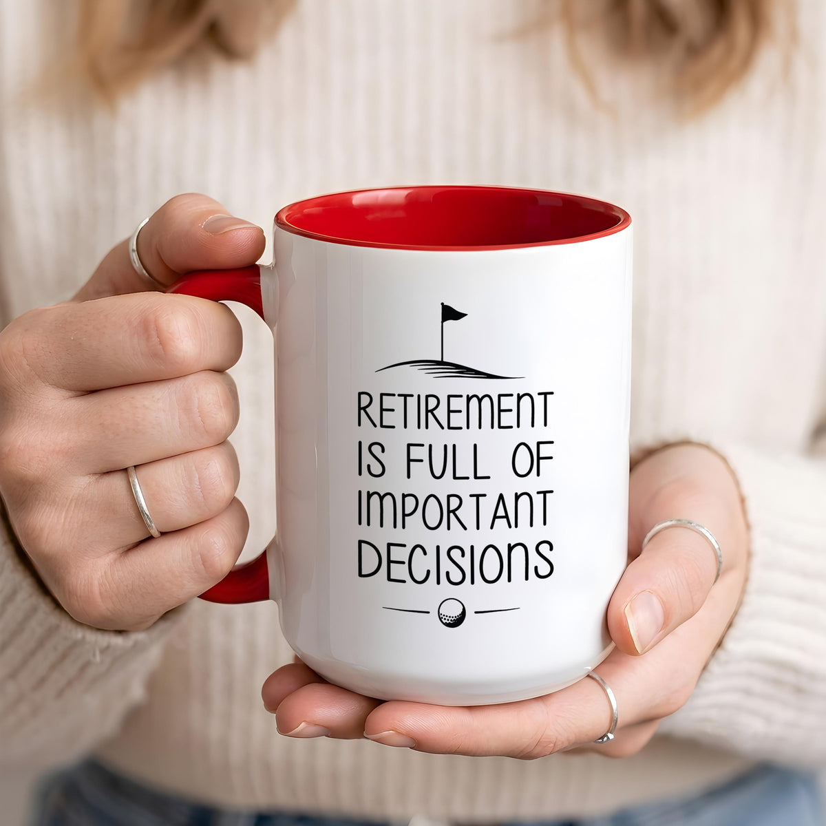 Personalized Golf Retirement Mug, Custom Name Golfing Coffee Cup, Retired Coworker Gift