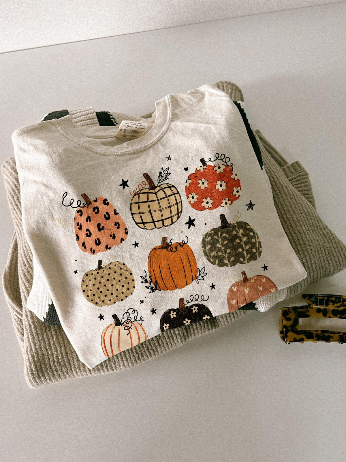 Boho Pumpkins Comfort Colors® Shirt, Floral Autumn Vibes Tee, Thanksgiving Women Gift