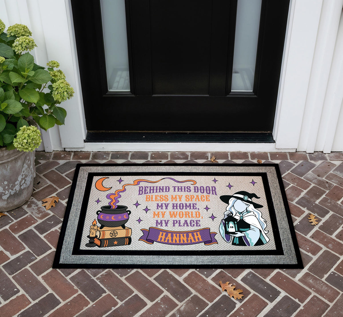 Personalized Witch Doormat, Custom Witchy Halloween Home Decor, Spooky Season Welcome Mat, Witchcraft Gift