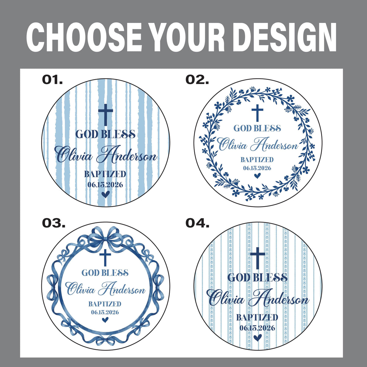 Personalized Baptism Ornament, Custom God Bless Keepsake, Christening Gift (Ceramic)