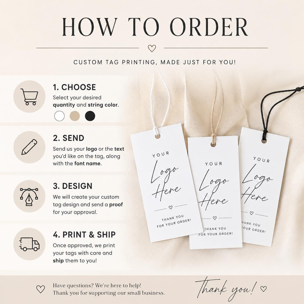 Custom Bridesmaid Gift Tags, Wedding Proposal Thank You Labels, Small Biz Packaging