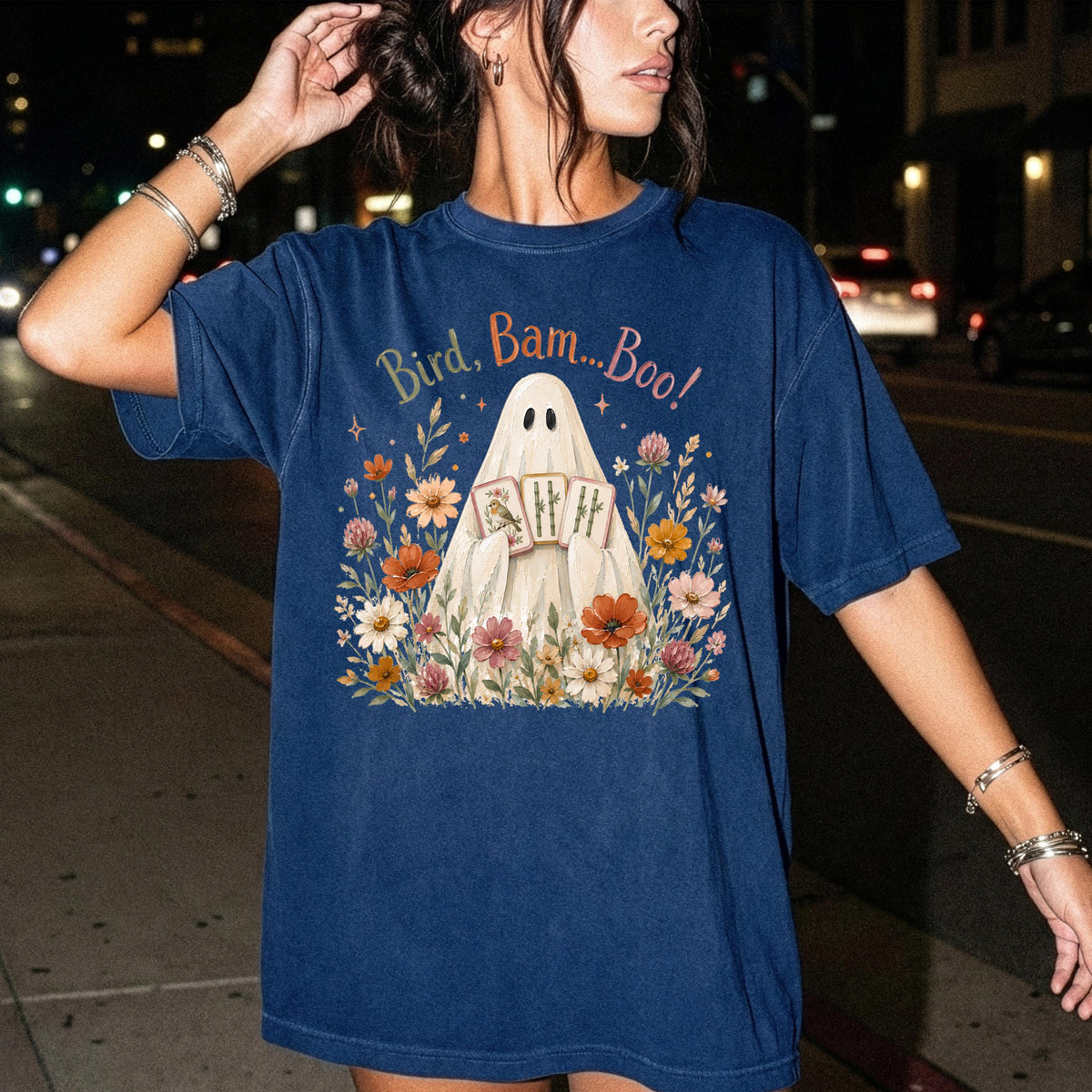 Spooky Mahjong Comfort Colors® Shirt, Ghost Mahjong T-shirt, Funny Halloween Gift Tee