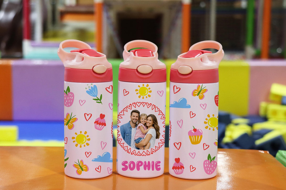 Personalized Kids Photo Tumbler, Custom Picture Cup (Handle)