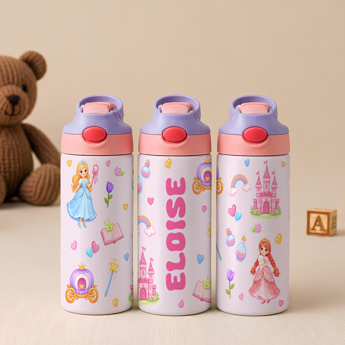Personalized Kids Ocean Tumbler, Custom Name Sea Life Water Bottle