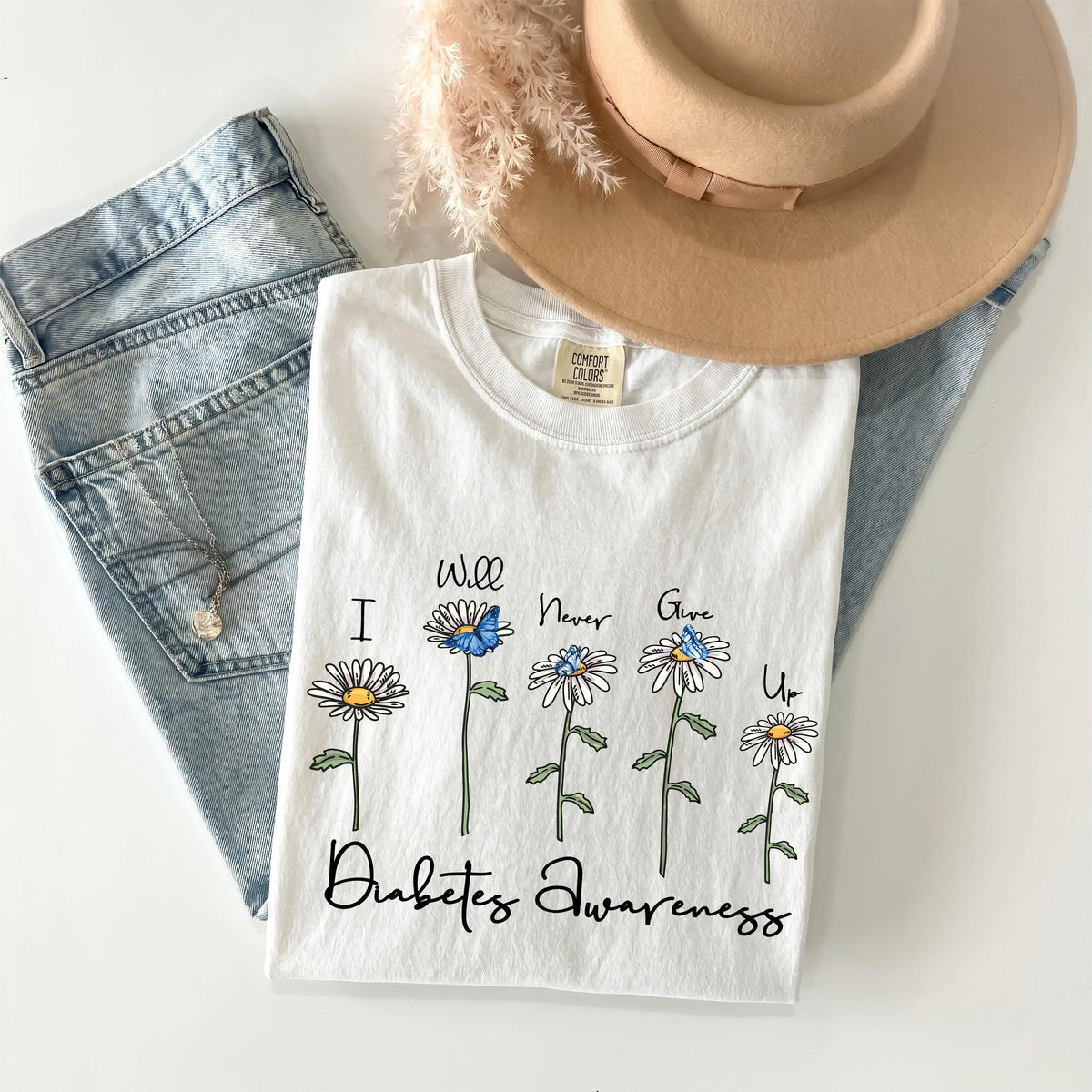 Comfort Colors® Diabetes Awareness Shirt, Floral Insulin Support Tees, Diabetic Warrior Gift