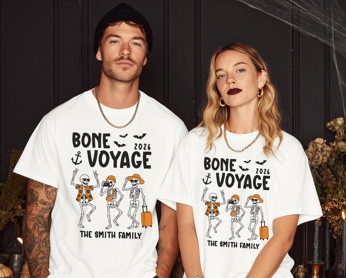 Custom Halloween Cruise Comfort Colors® T-Shirt, Skeleton Spooky Cruising Tee, Matching Family Cruise Shirt
