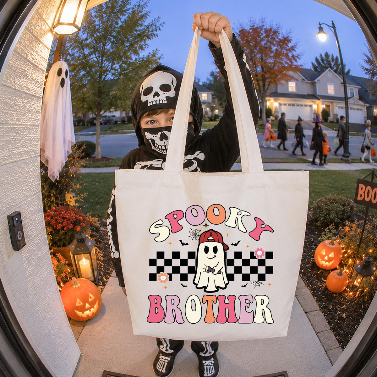 Custom Ghoul Birthday Tote Bag, Halloween Birthday Kids Bags, Personalized Spooky Tote Bag, Trick or Treat Matching Totes