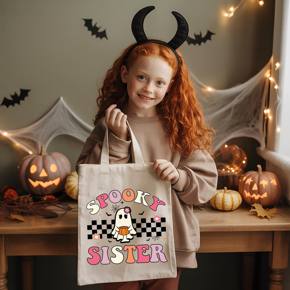 Custom Ghoul Birthday Tote Bag, Halloween Birthday Kids Bags, Personalized Spooky Tote Bag, Trick or Treat Matching Totes