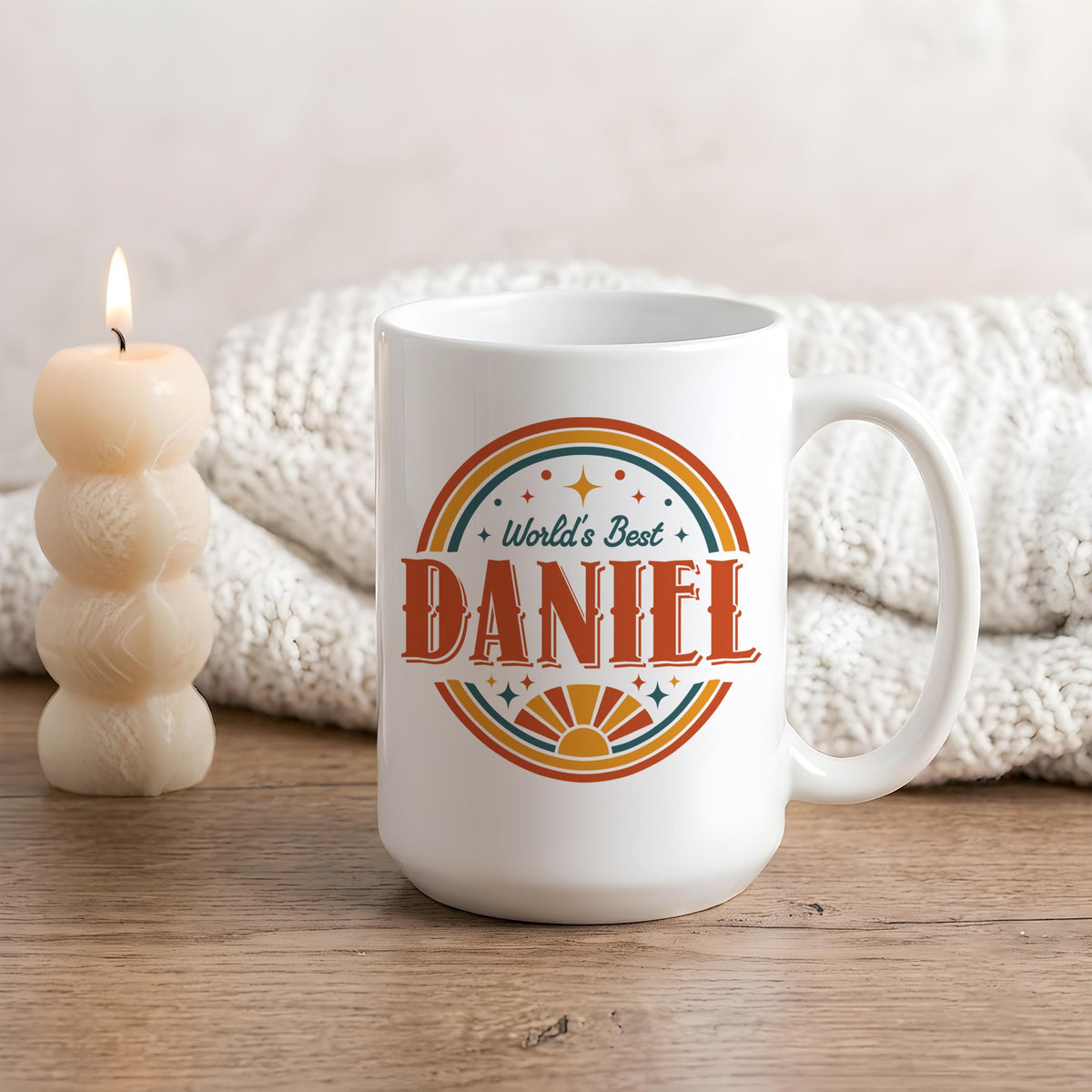 Custom Name Coffee Mug, Vintage Style Birthday Gift for Him (11oz or 15oz)