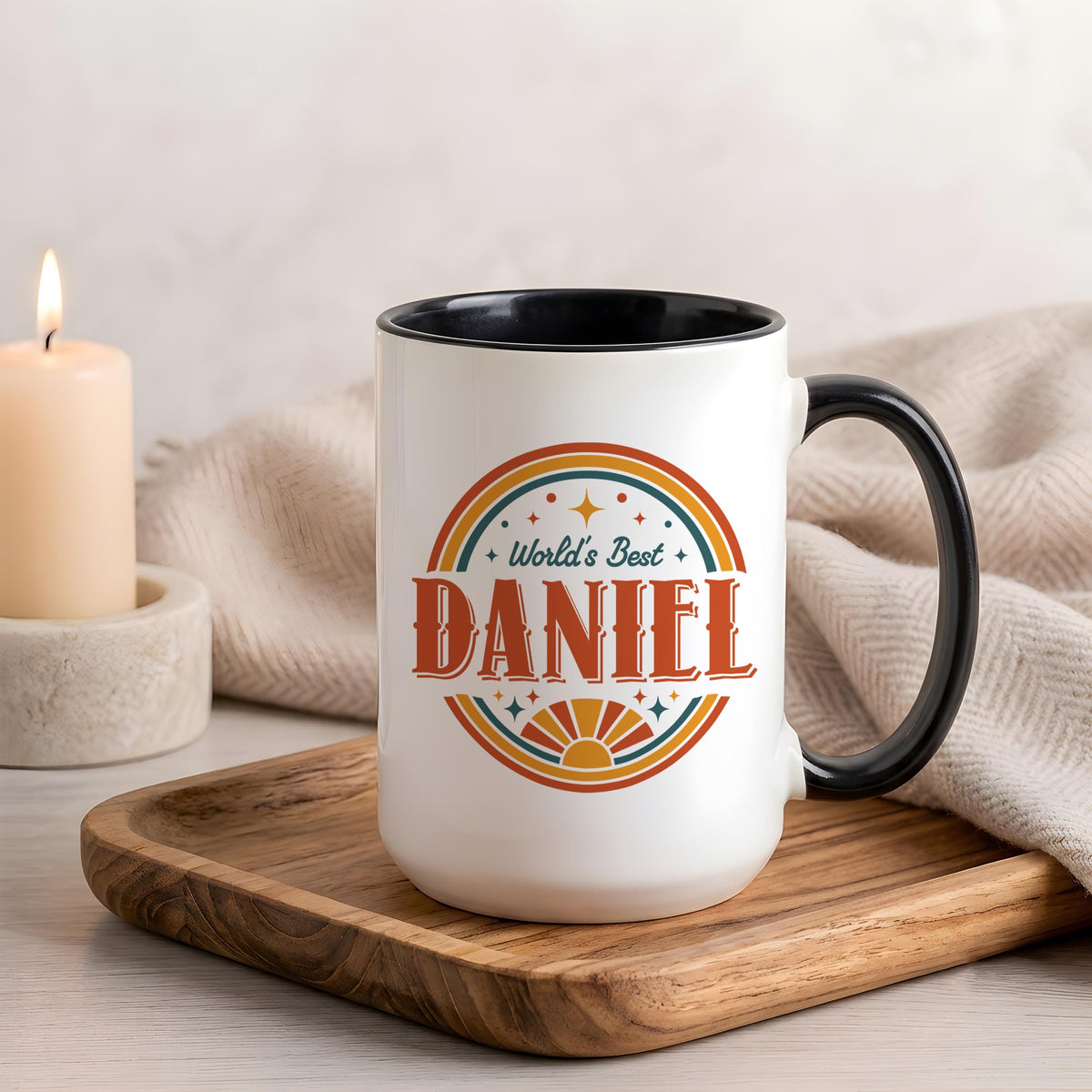 Custom Name Coffee Mug, Vintage Style Birthday Gift for Him (11oz or 15oz)