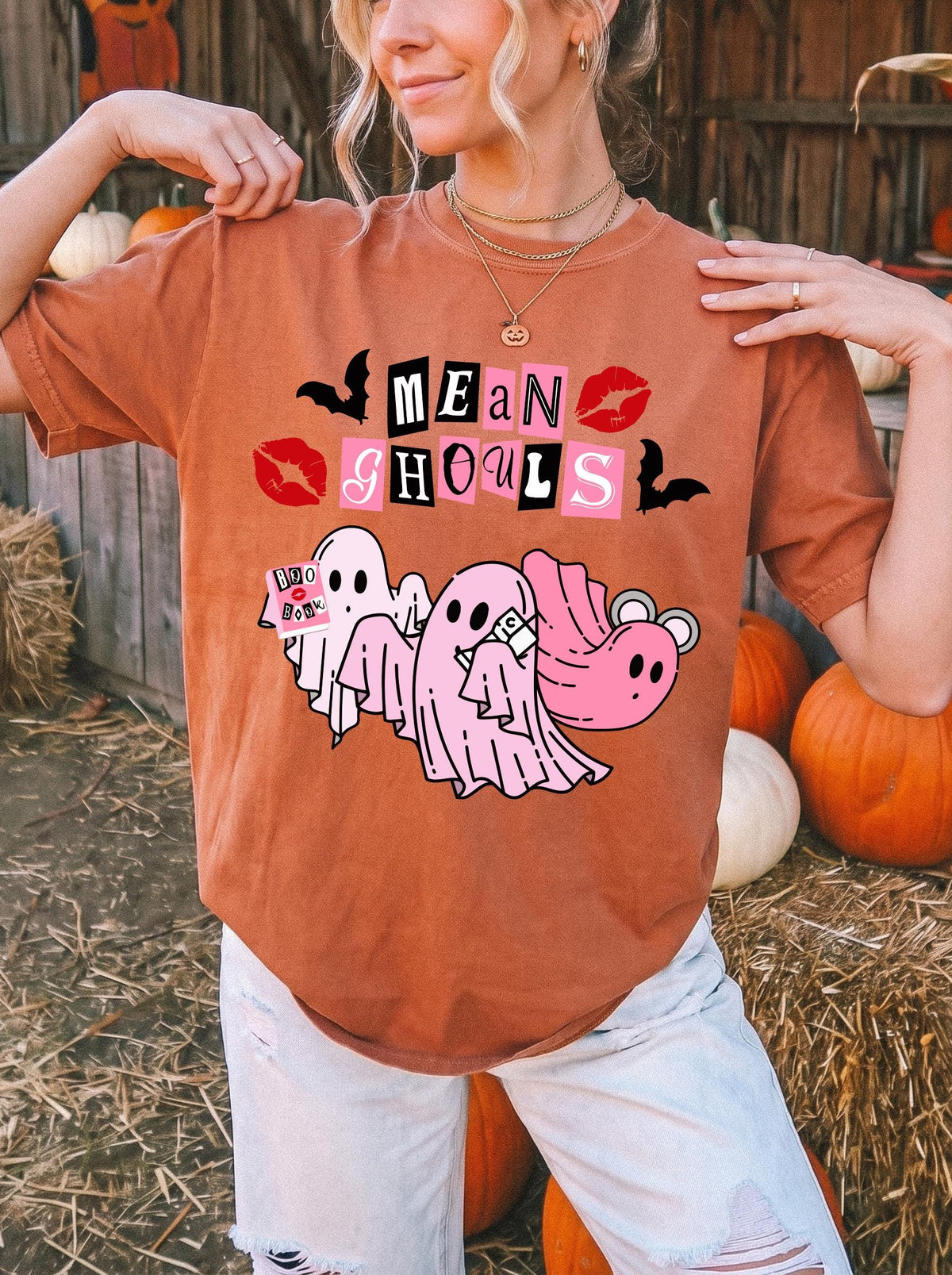Mean Ghouls Comfort Colors® Shirt, Funny Halloween Girls T-Shirt, Spooky Season Women Tee