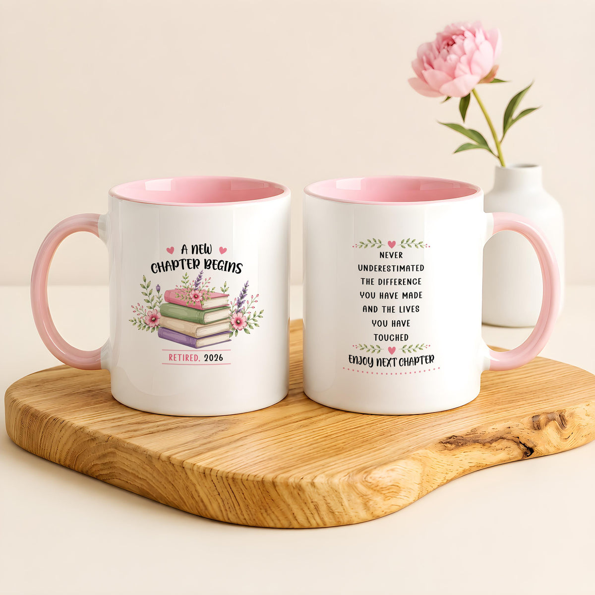 Personalized Retirement Mug, A New Chapter Begins Book Mug