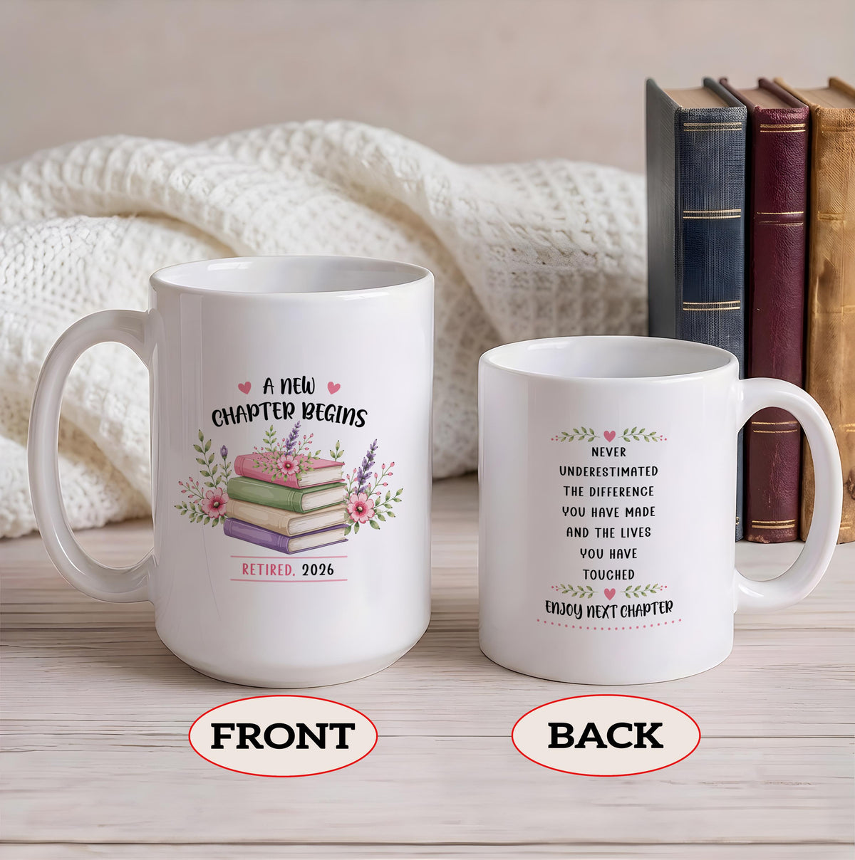 Personalized Retirement Mug, A New Chapter Begins Book Mug