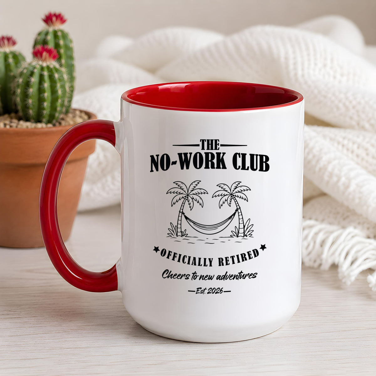 The No-Work Club Retirement Mug, Officially Retired Gift, Funny Coworker Retirement Coffee Cup