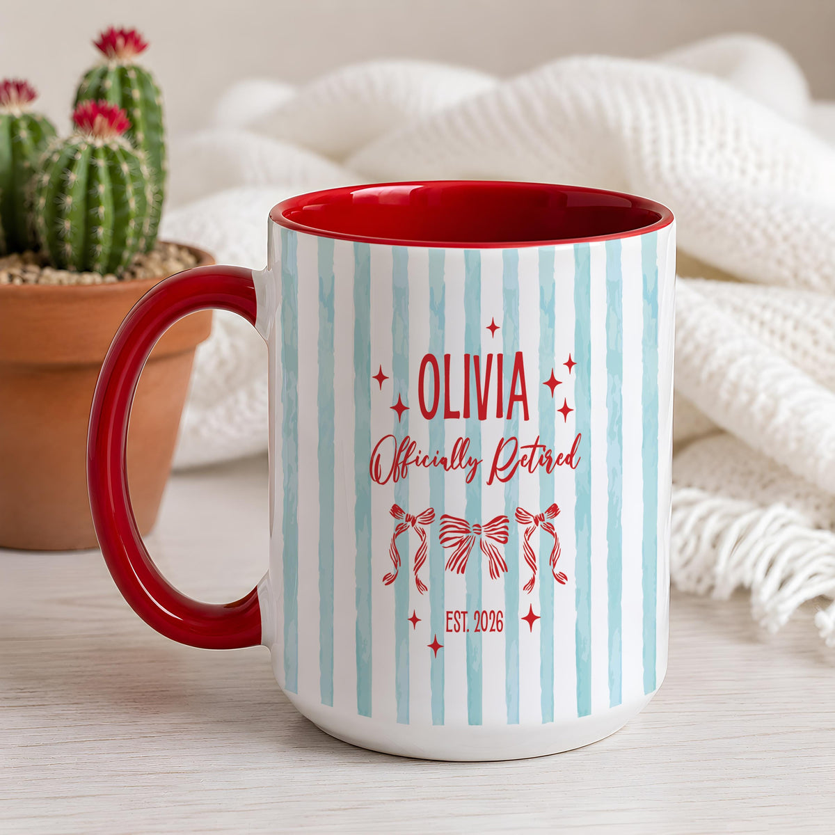 Officially Retired Mug, Retirement Gift for Women, Custom Name Coworker Leaving Gift