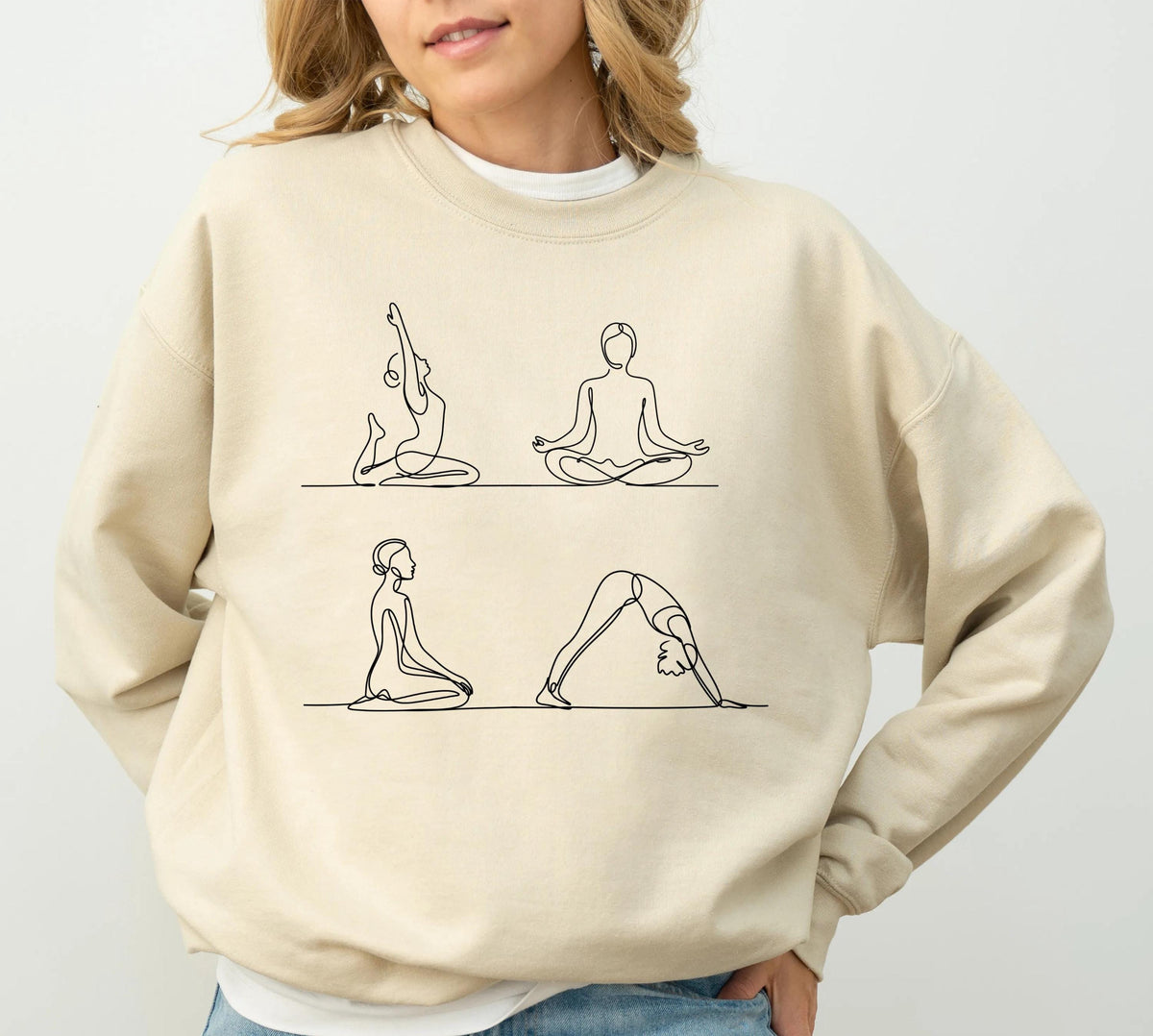 Yoga Poses Line Art Shirt