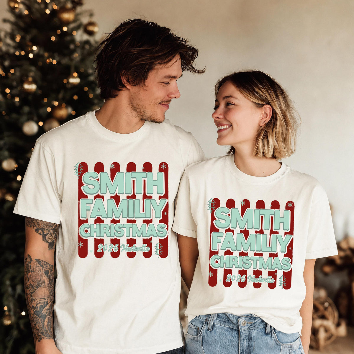 Custom Christmas Comfort Colors® Shirt, Christmas Family Matching Tee, Holiday Family Reunion Gift