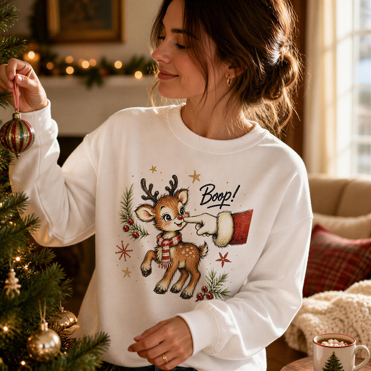 Christmas Reindeer Sweatshirt, Funny Xmas Kids Shirt, Reindeer Toddler Christmas Gift Tee
