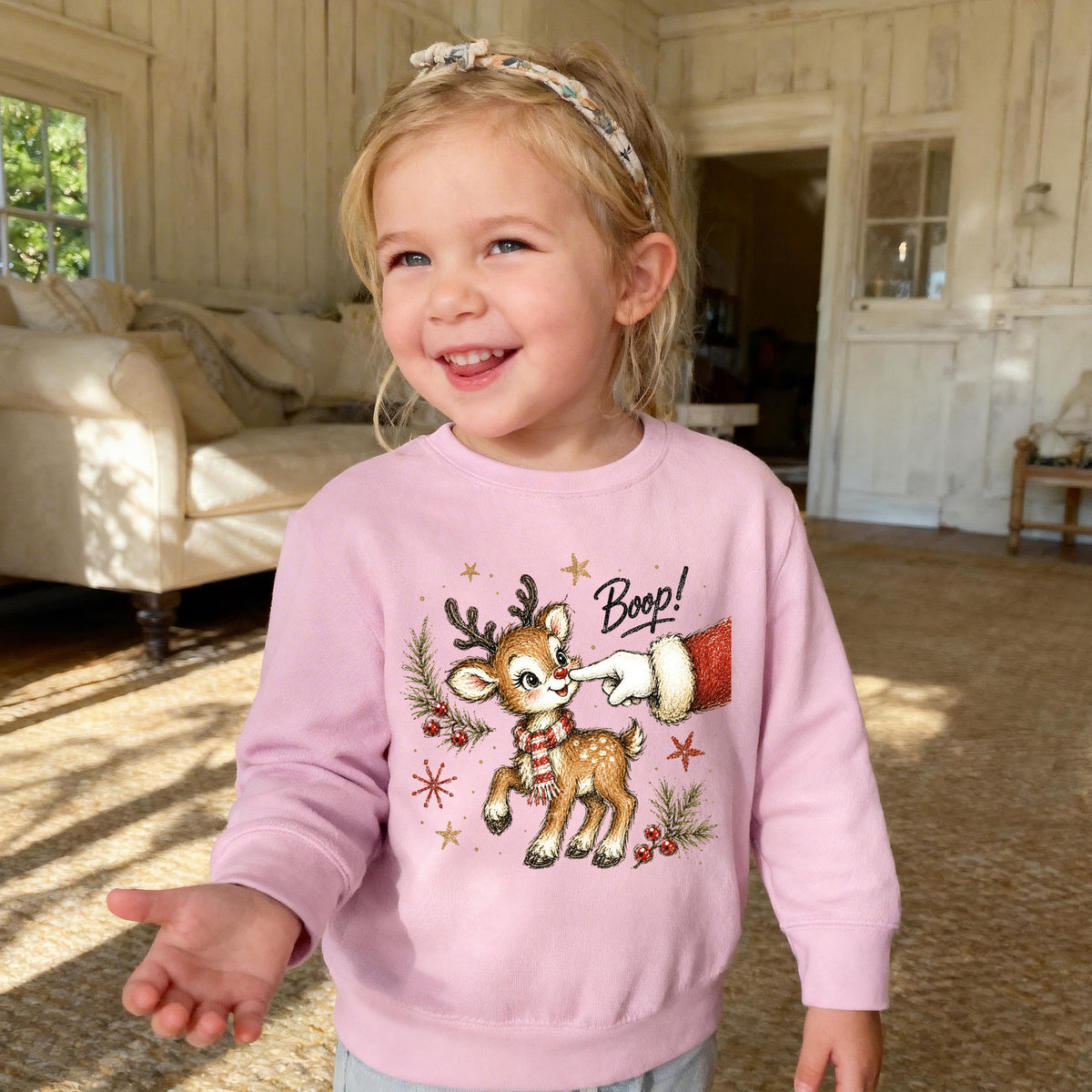 Christmas Reindeer Sweatshirt, Funny Xmas Kids Shirt, Reindeer Toddler Christmas Gift Tee