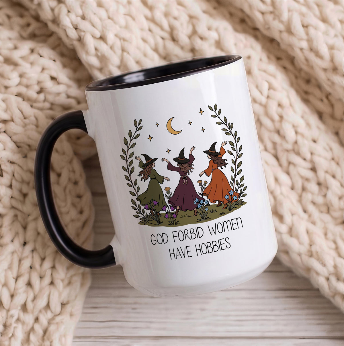 Funny Witch Coven Mug, God Forbid Women Have Hobbies, Spooky Season Gift