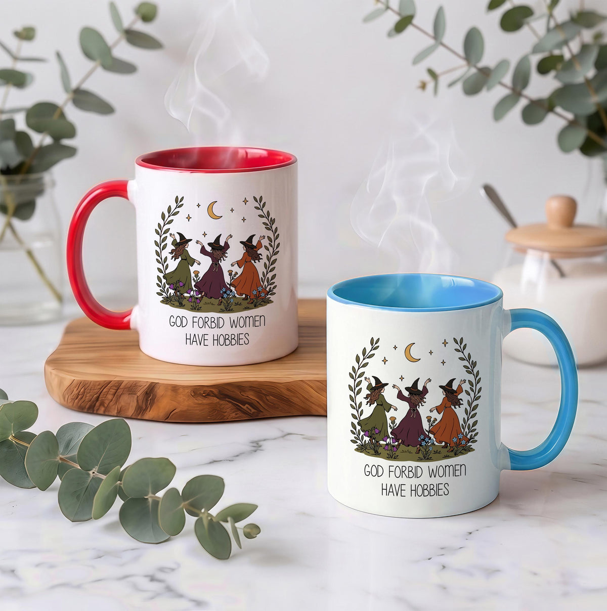 Funny Witch Coven Mug, God Forbid Women Have Hobbies, Spooky Season Gift