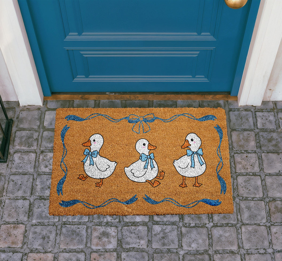 Personalized Duck Door Mat, Coir Welcome Mat, Farmhouse Entryway Decor (Custom Name)