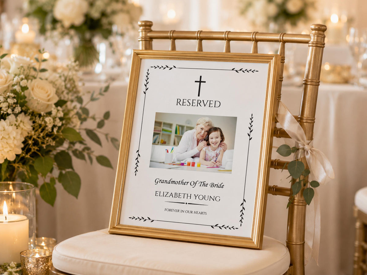 Personalized Memorial Wedding Chair Sign, Grandfather Tribute Poster (Digital Download)