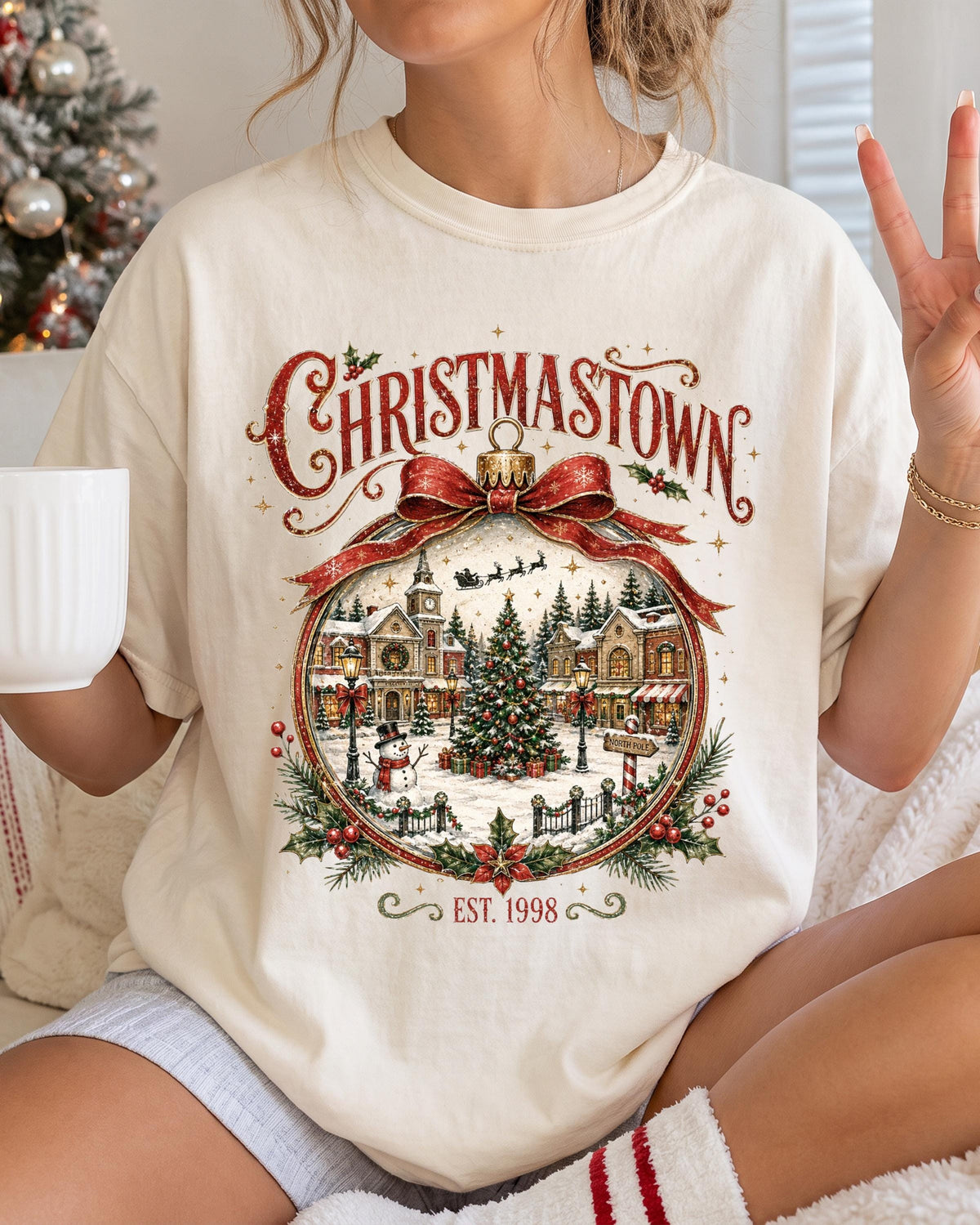 Western Christmas Comfort Colors® Shirt, Retro Merry Christmas Tee, Holiday Family Gift