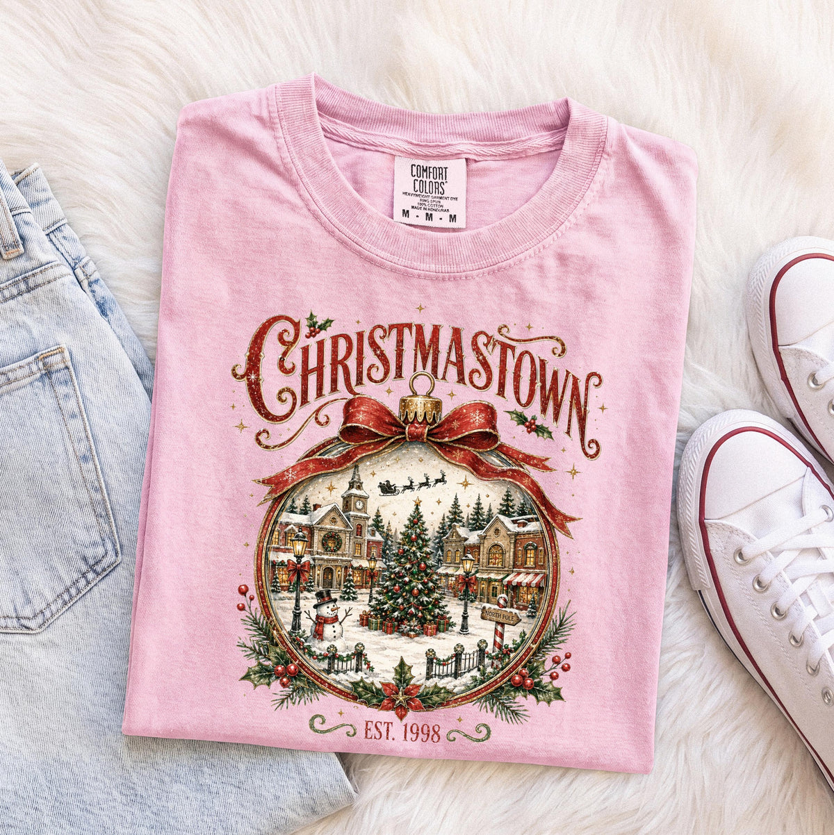 Western Christmas Comfort Colors® Shirt, Retro Merry Christmas Tee, Holiday Family Gift