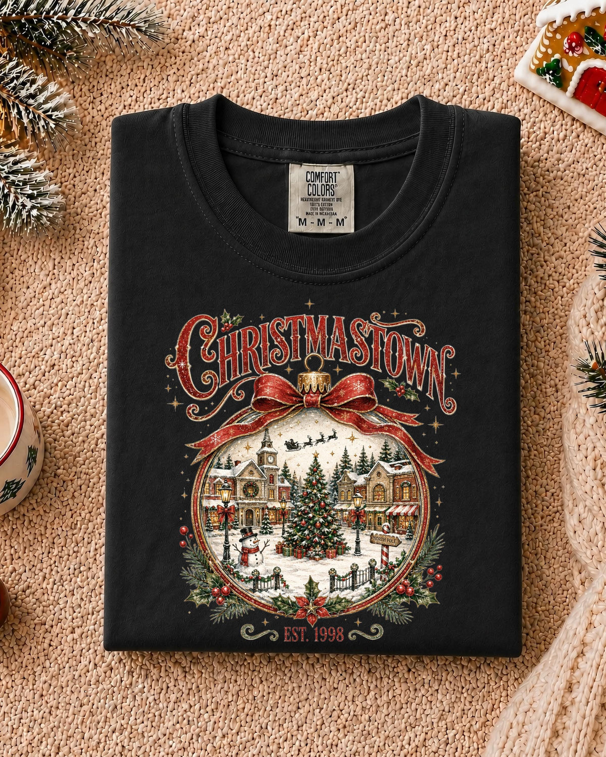 Western Christmas Comfort Colors® Shirt, Retro Merry Christmas Tee, Holiday Family Gift