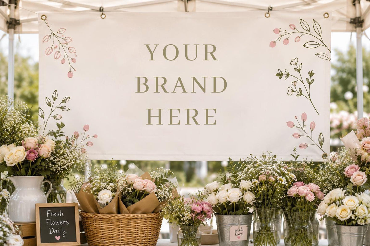 Custom Tent Banners, Vendor Canopy Display, Trade Fair Setup (Vinyl)
