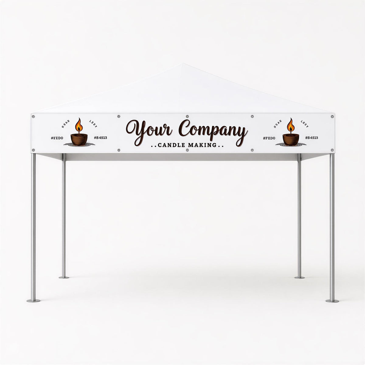 Custom Canopy Tent Banner Set, Small Business Backdrop, Table Runner (Candle Business)