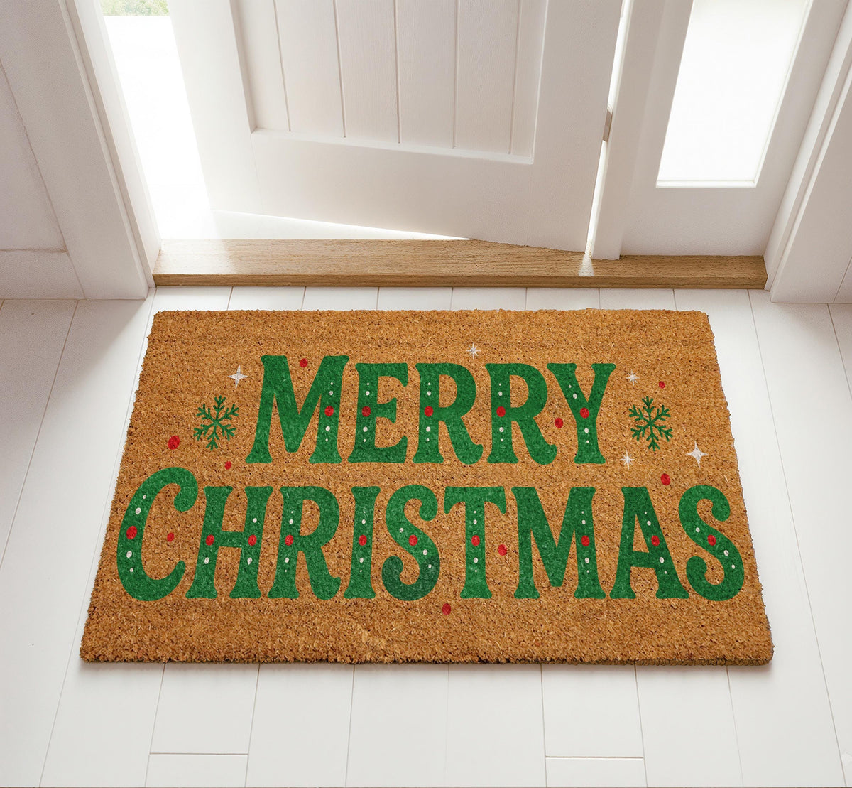 Design Optional Merry Christmas Doormat, Aesthetic Winter Holiday Welcome Mat