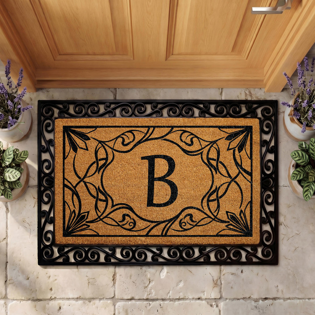 Custom Monogram Coir Doormat, Personalized Welcome Mat, Housewarming Gift (18"x30")