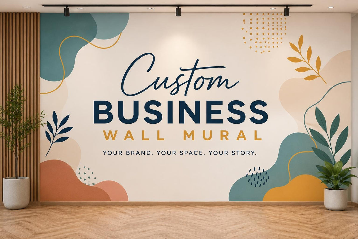 Custom Business Wall Mural, Logo Wallpaper, Office Branding (Personalized)