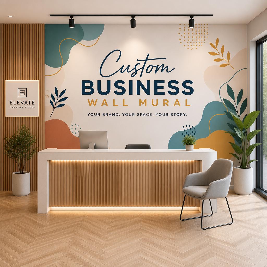 Custom Business Wall Mural, Logo Wallpaper, Office Branding (Personalized)