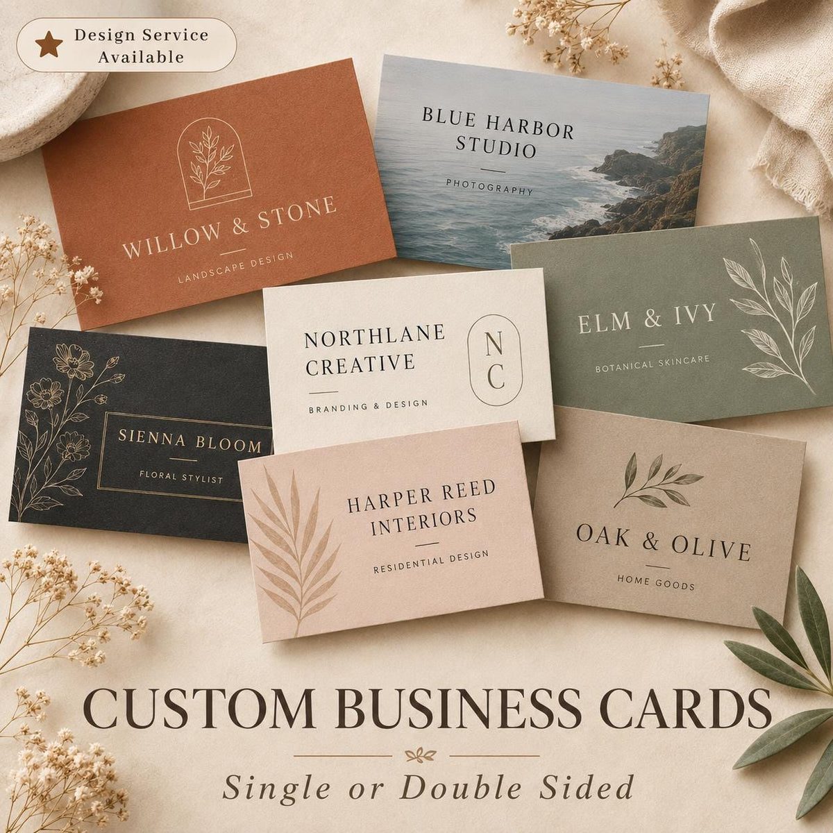Custom Business Cards, Full-Color Printing, Standard Size (3.5" x 2")